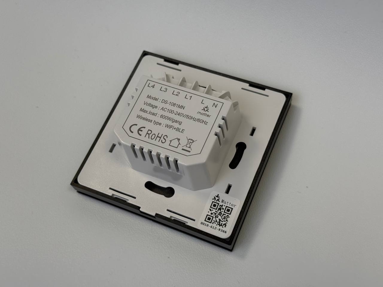 Розумний вимикач, чорна панель Koala PB (НУЛЬ)